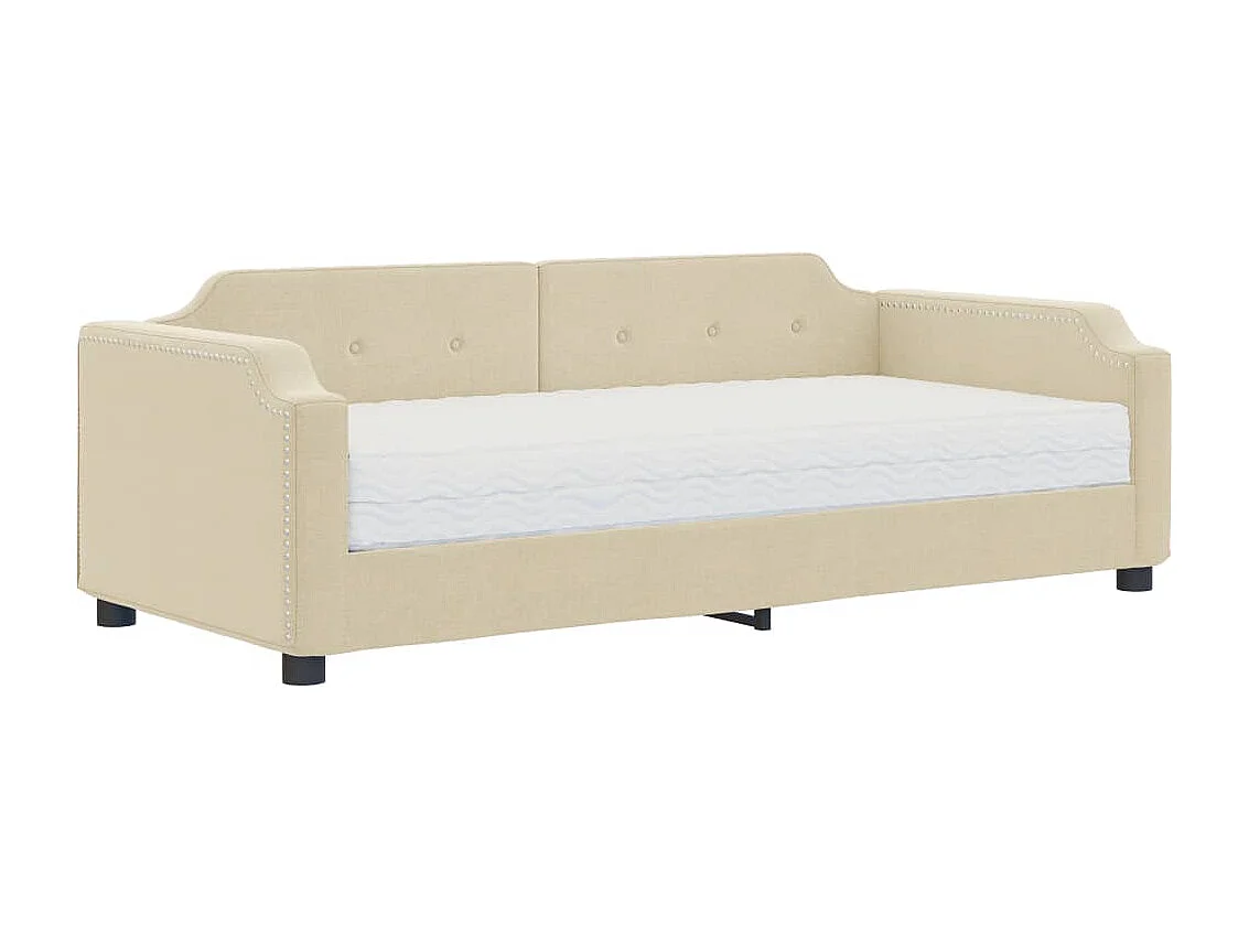 Lit de jour avec matelas crème 80x200 tissu