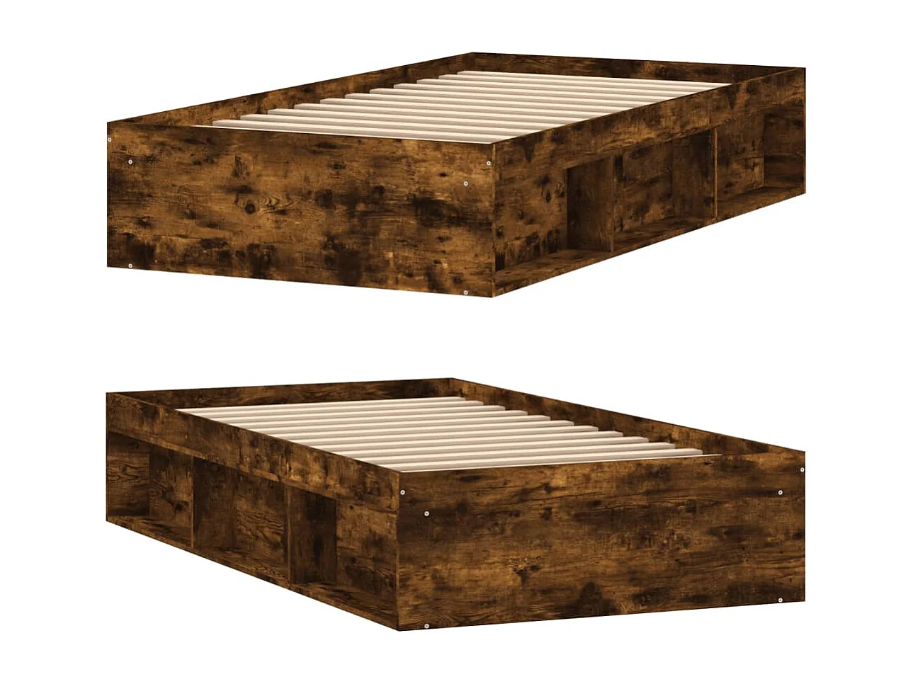 Cadre de lit chêne fumé 90x190