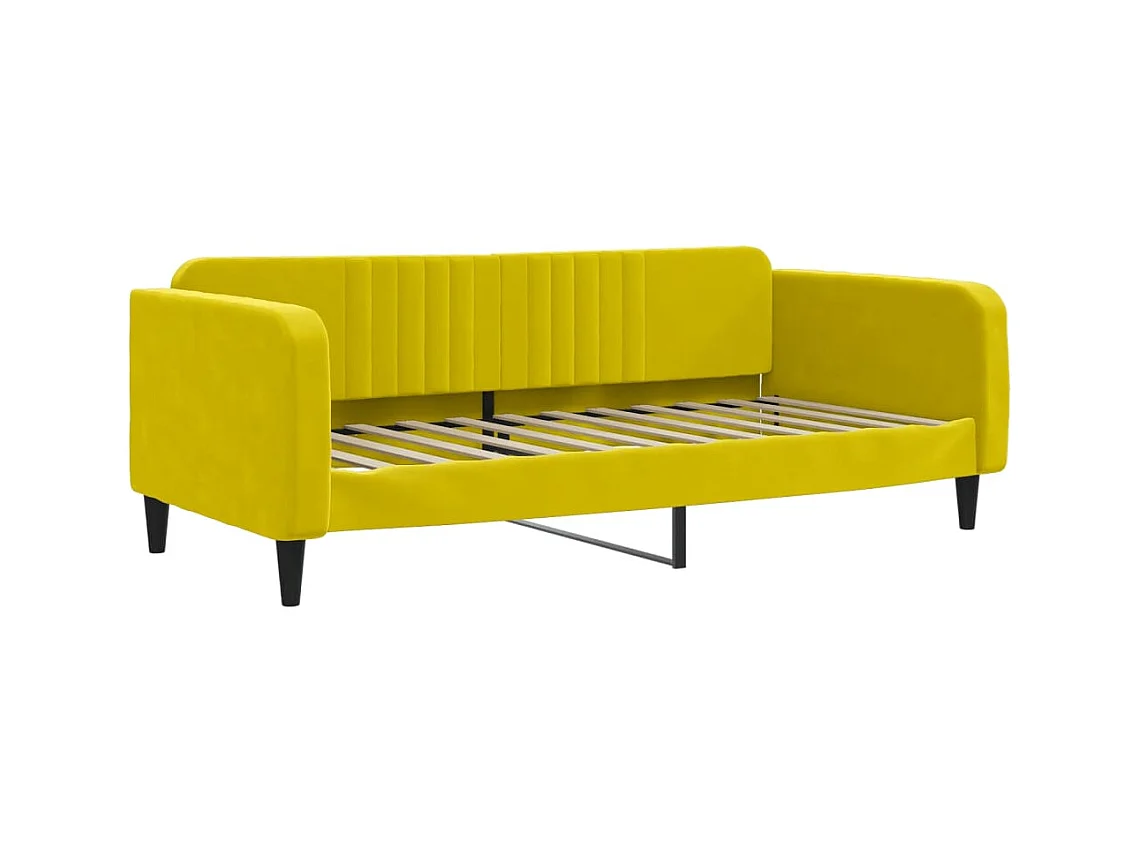 Lit de repos jaune 100x200 velours