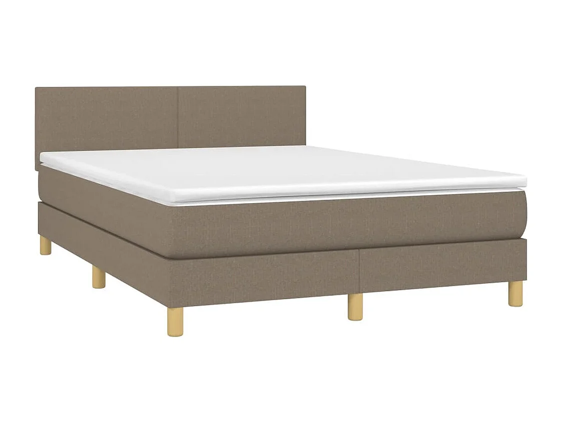 Sommier à lattes de lit avec matelas Taupe 140x190 Tissu