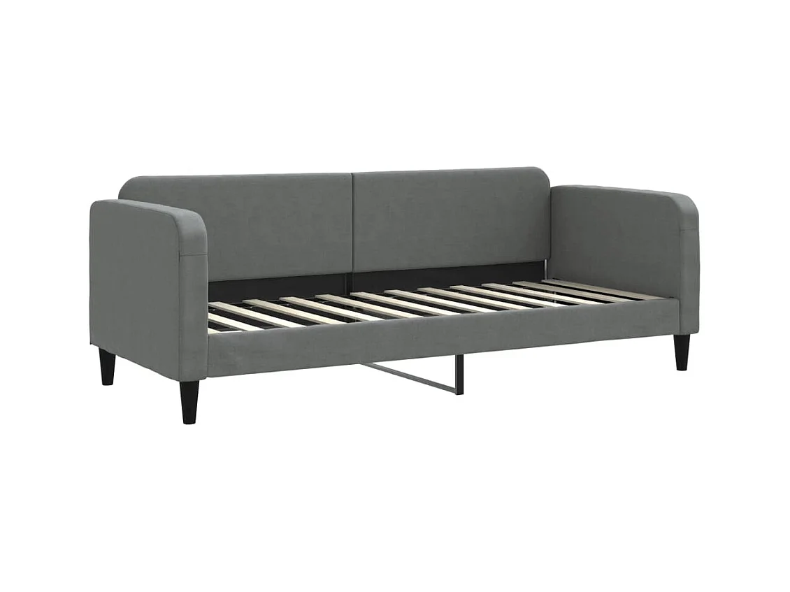 Lit de repos gris foncé 80x200 tissu