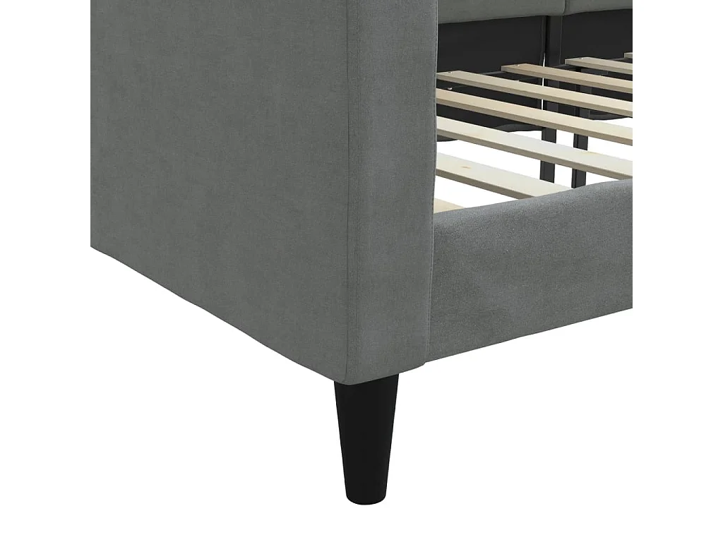 Lit de repos gris foncé 80x200 tissu