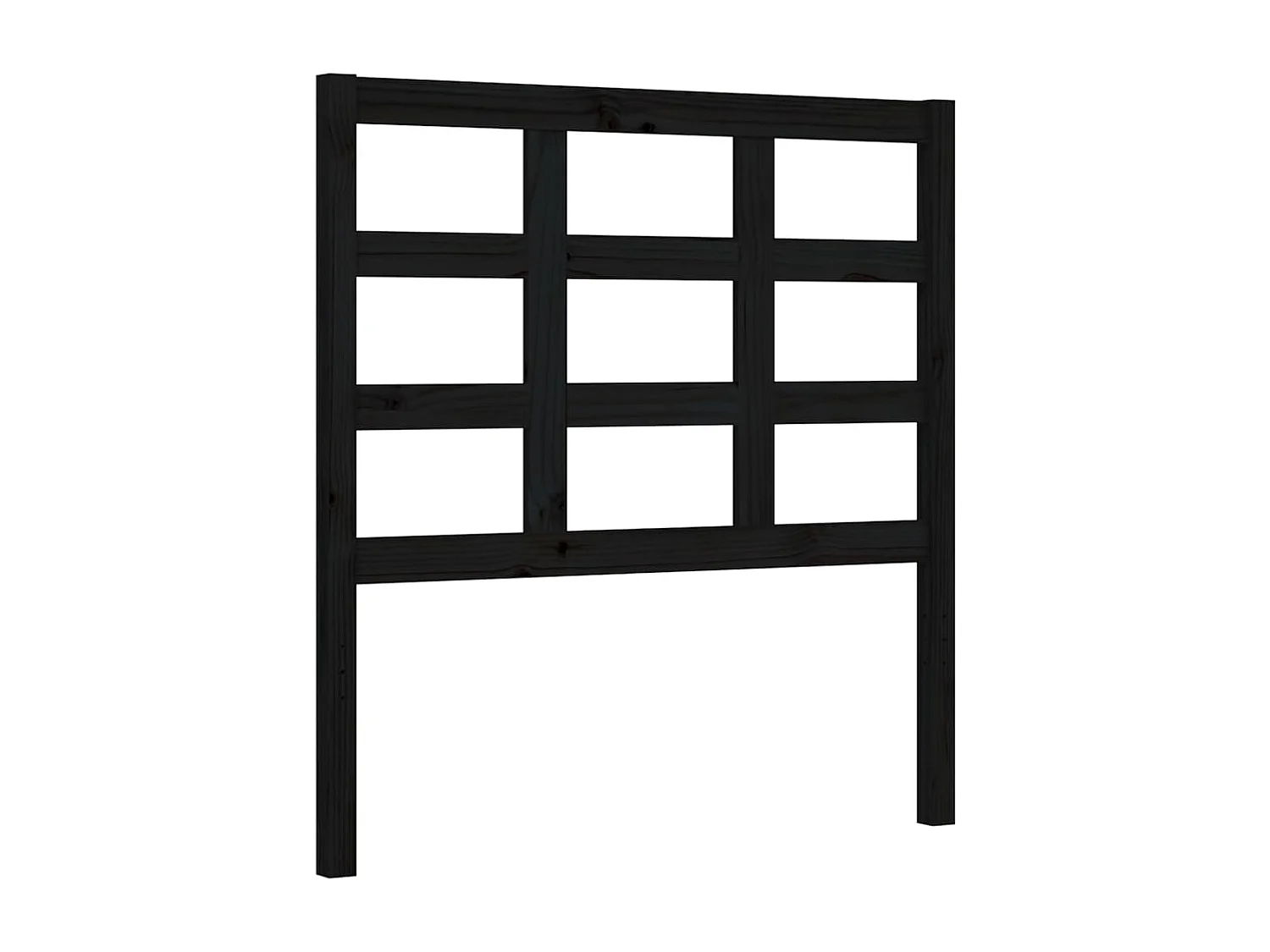 Cadre de lit avec tête de lit noir 90x190 bois massif