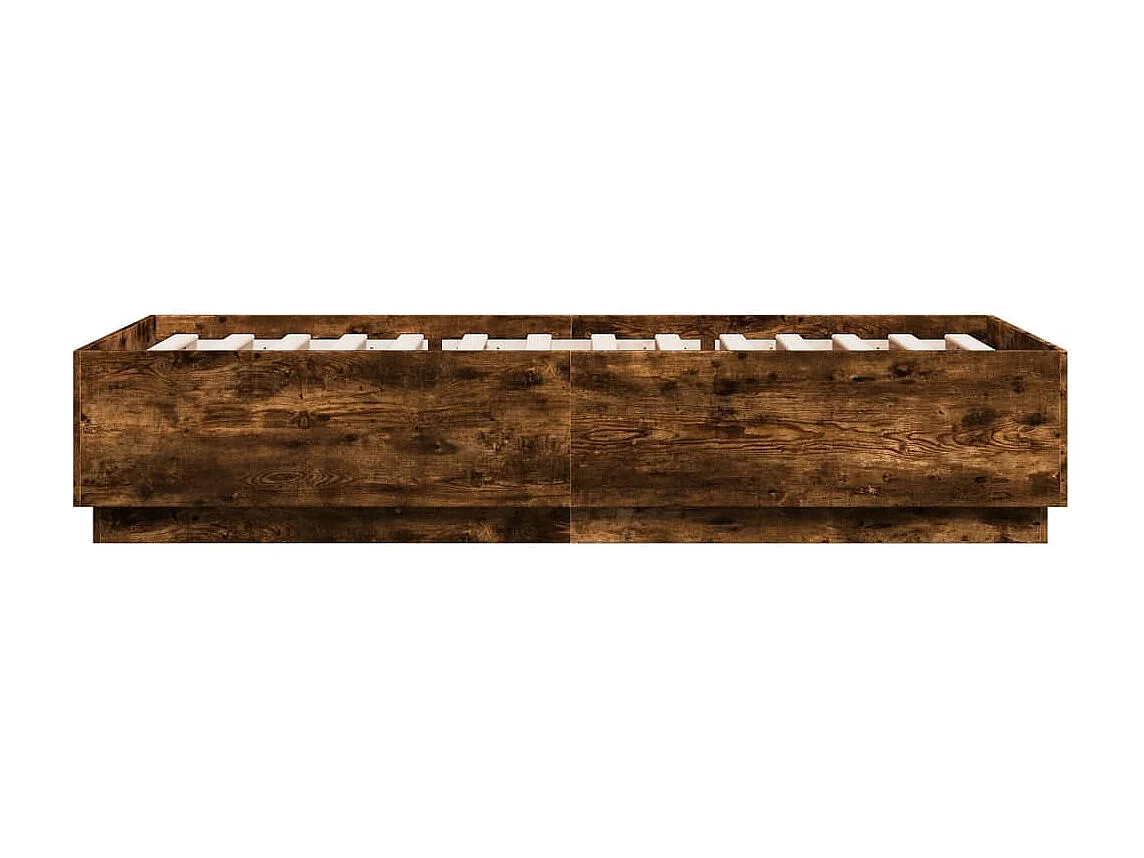 Cadre de lit chêne fumé 90x200 bois d'ingénierie