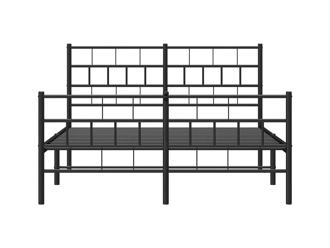 vidaXL Estructura de cama cabecero y estribo metal negro 140x200 cm