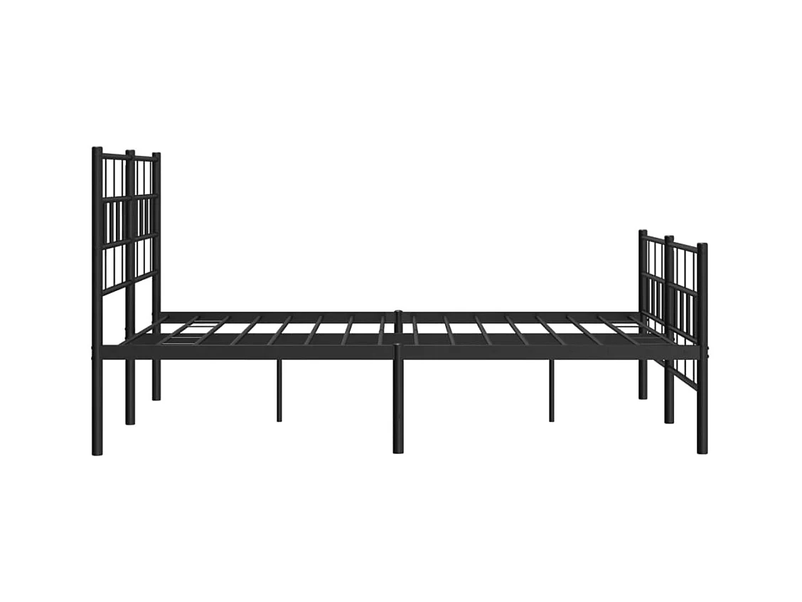 vidaXL Estructura de cama cabecero y estribo metal negro 140x200 cm