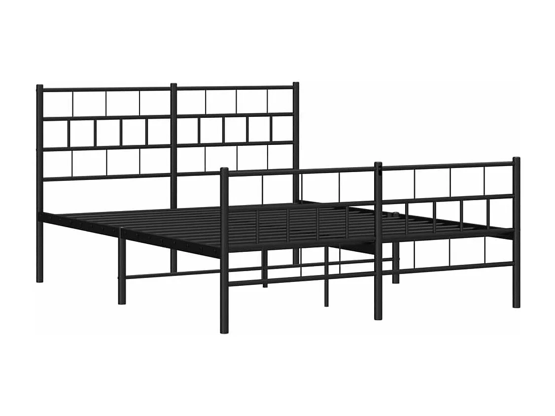 vidaXL Estructura de cama cabecero y estribo metal negro 140x200 cm