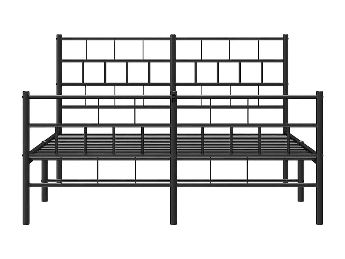 vidaXL Estructura de cama cabecero y estribo metal negro 140x200 cm
