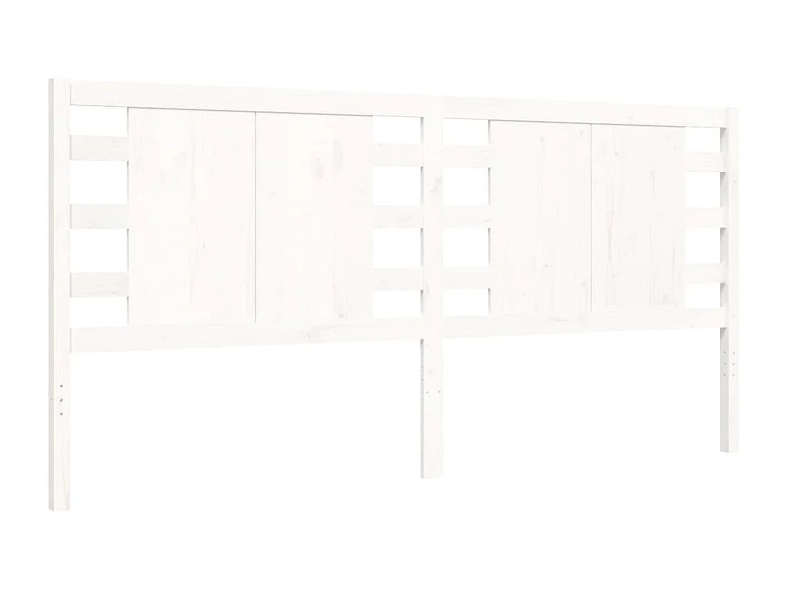 Cadre de lit avec tête de lit blanc 200x200 bois massif