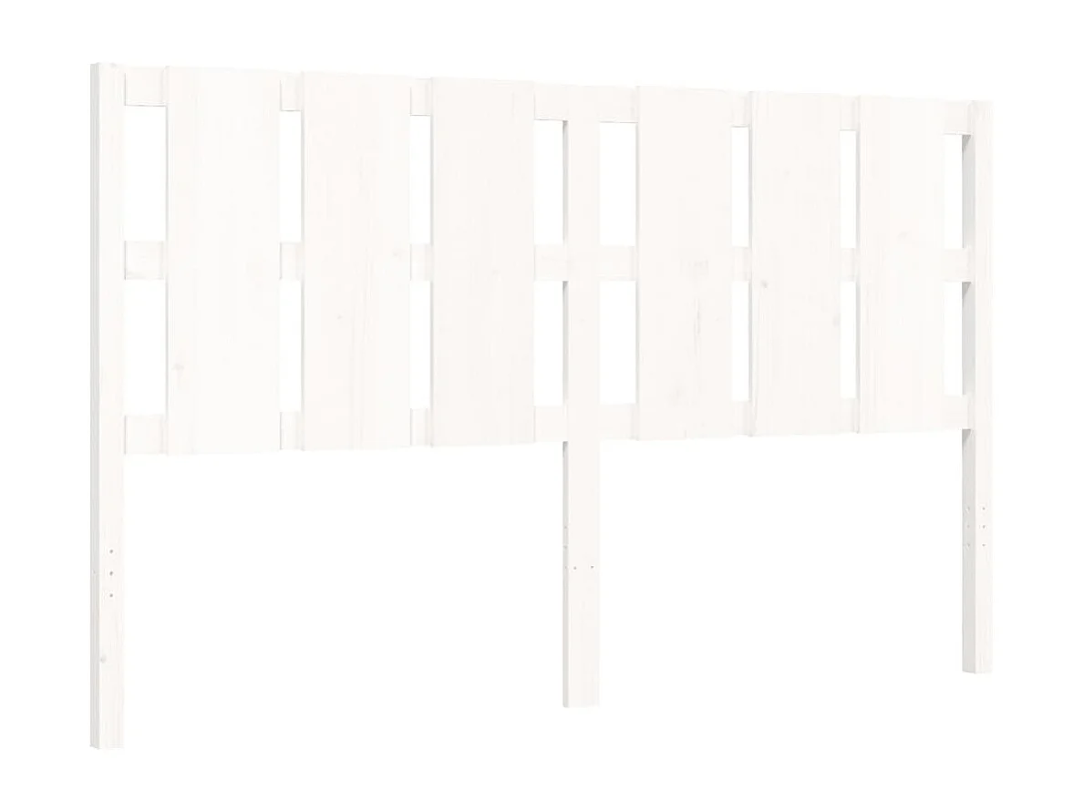 Cadre de lit avec tête de lit blanc 160x200 bois massif