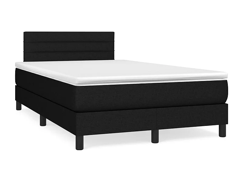 Sommier à lattes de lit avec matelas noir 120x190 tissu