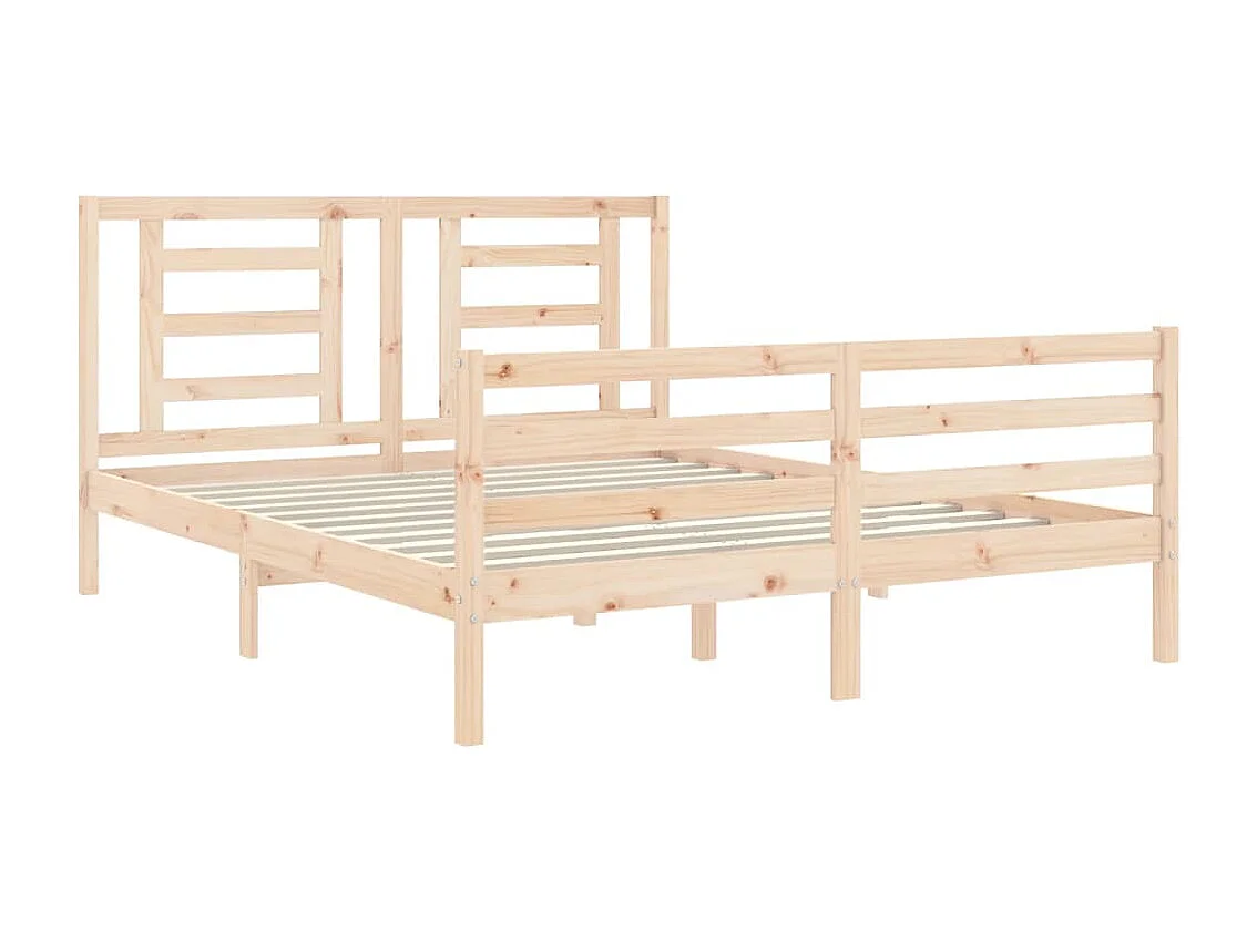 Cadre de lit avec tête de lit king size bois massif