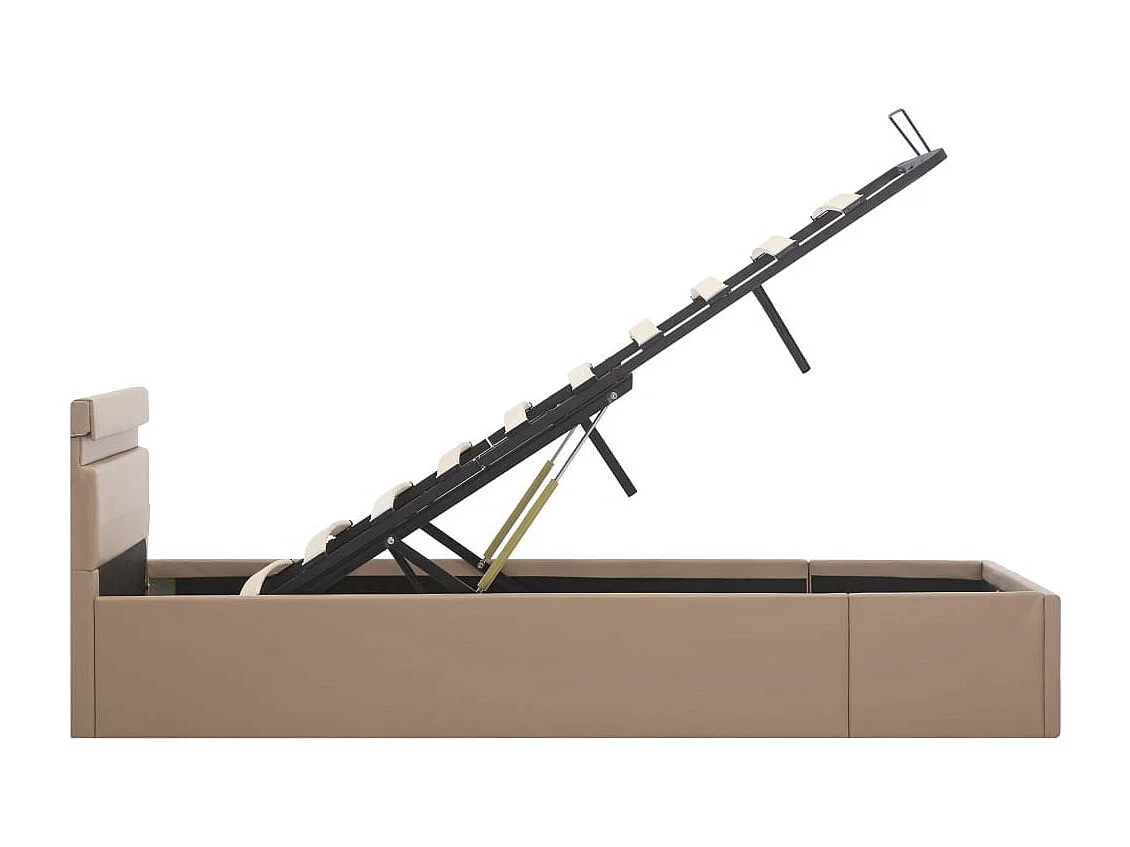 Lit à rangement et LED Cappuccino Similicuir 160x200