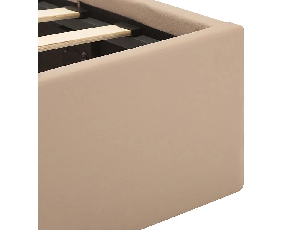 Lit à rangement et LED Cappuccino Similicuir 160x200