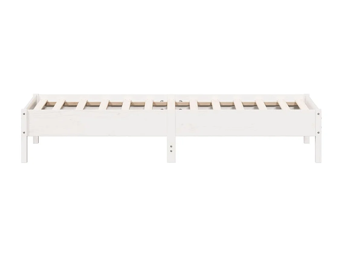 Cadre de lit blanc 90x200 bois de pin massif
