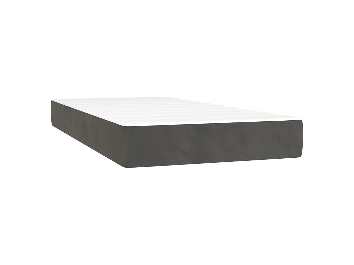 Sommier à lattes de lit matelas et LED Gris foncé 100x200
