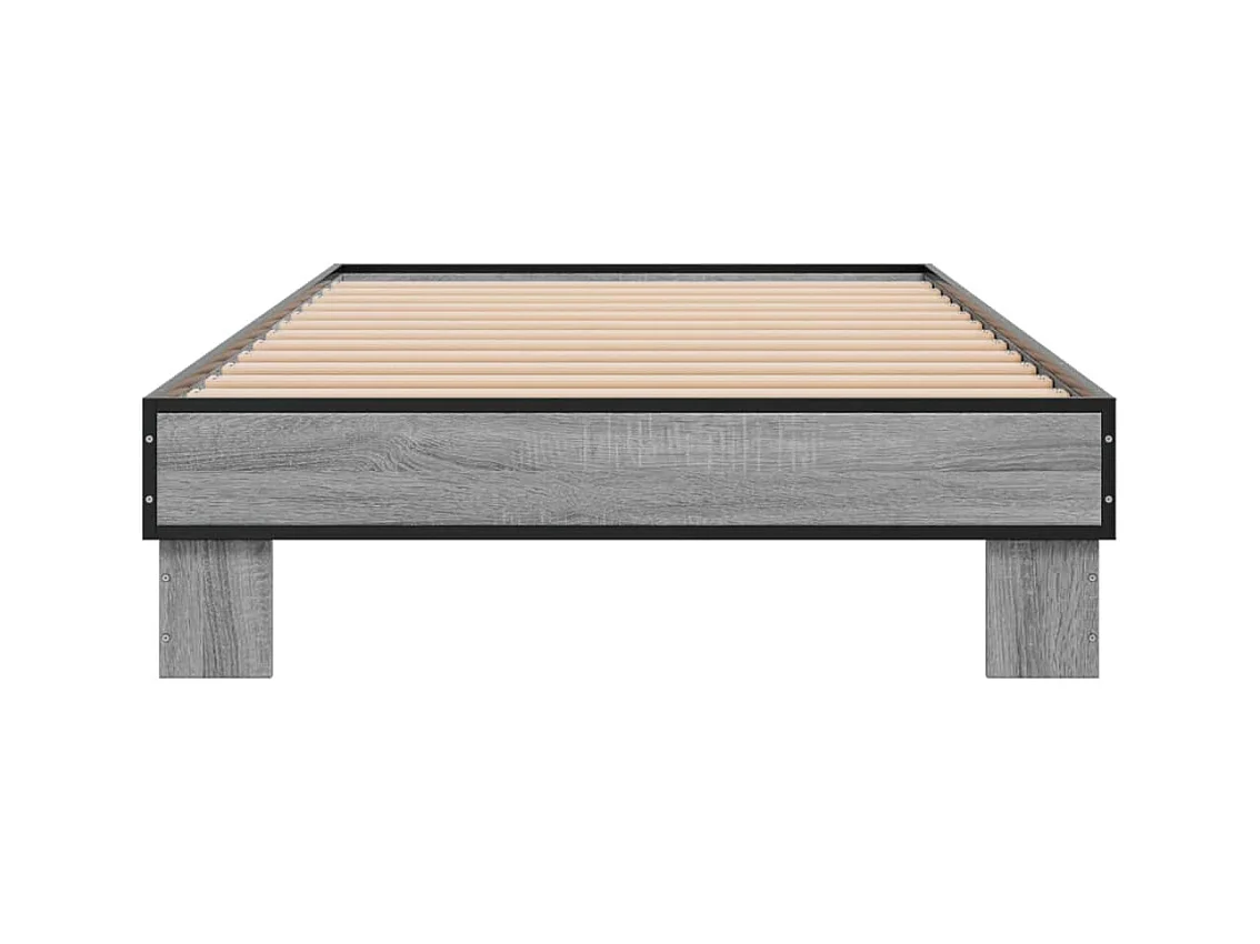 Cadre de lit sonoma gris 90x190 bois d'ingénierie et métal