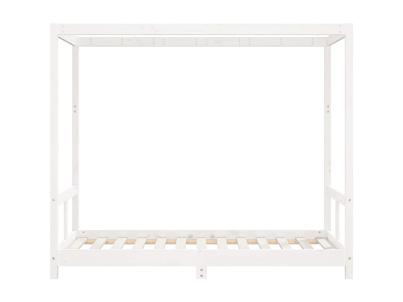 Cadre de lit pour enfant blanc 80x160 bois de pin massif