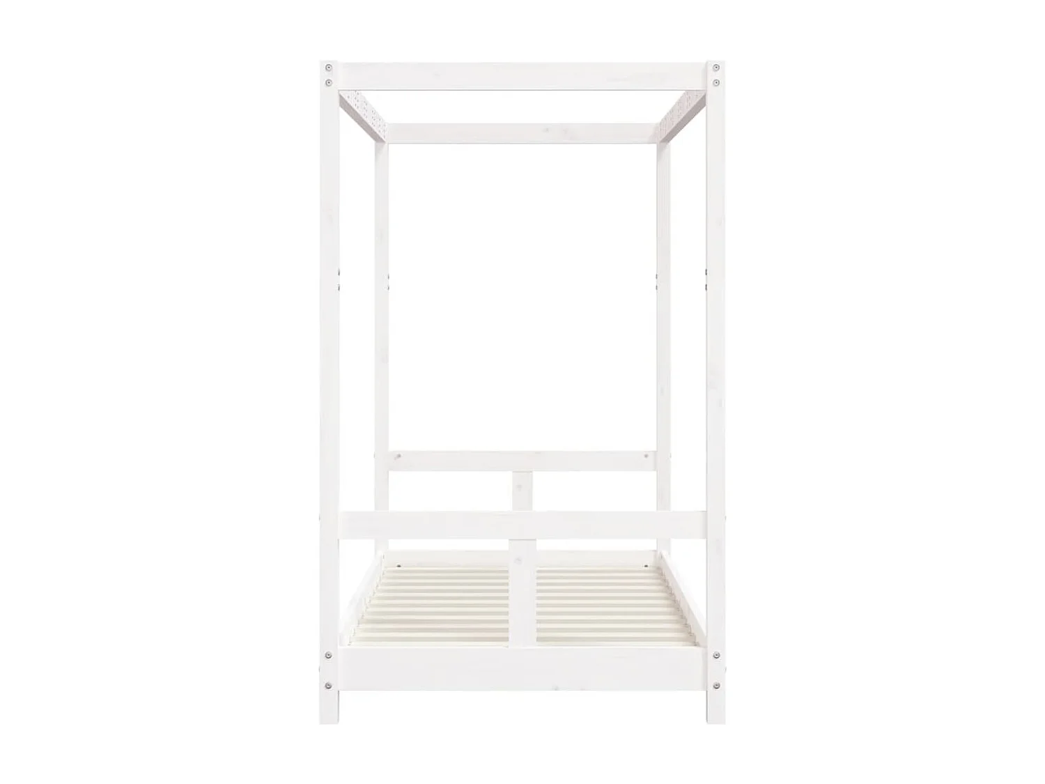 Cadre de lit pour enfant blanc 80x160 bois de pin massif