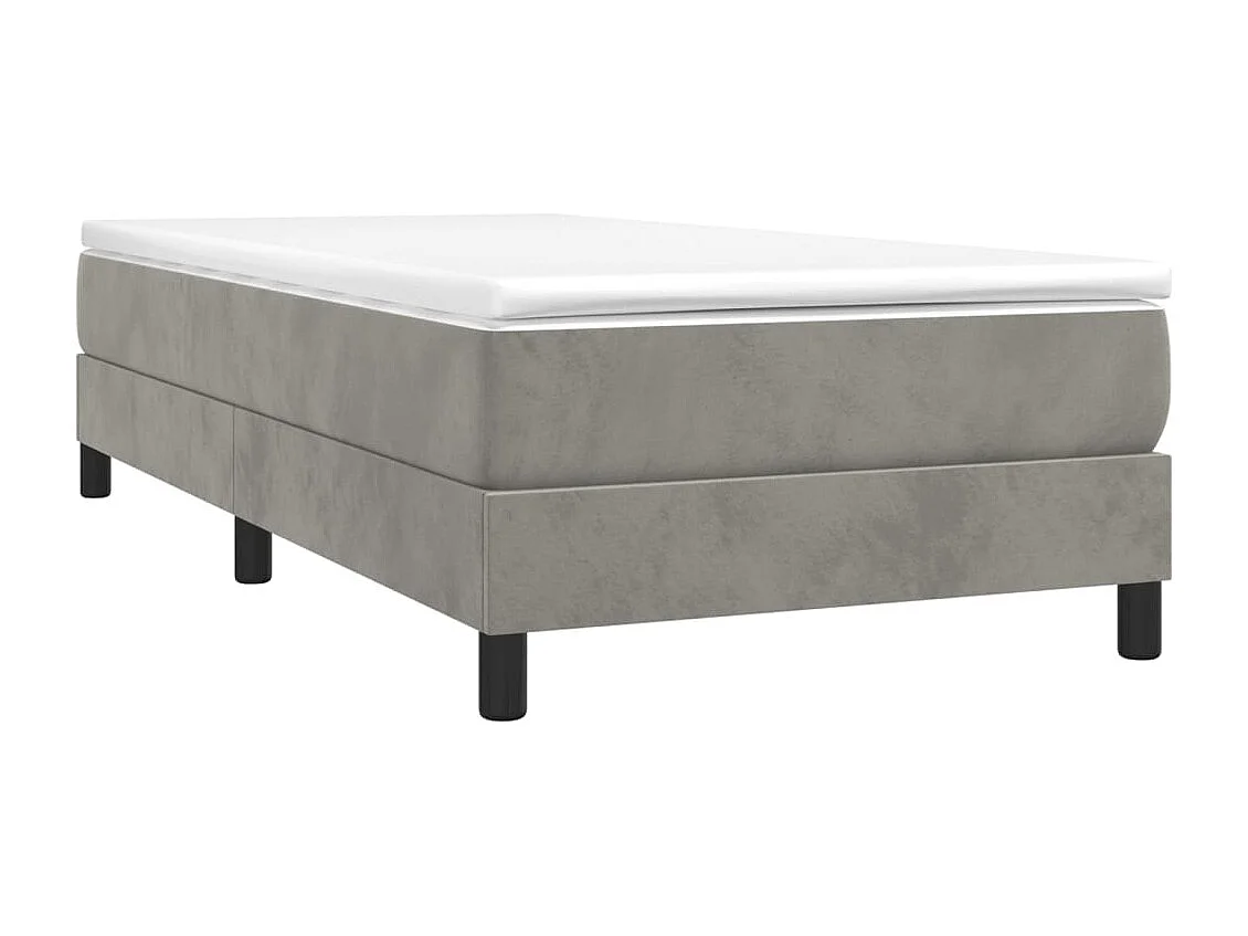 Sommier à lattes de lit et matelas Gris clair 90x190 Velours