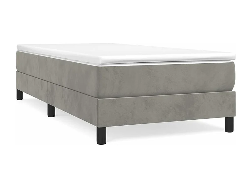 Sommier à lattes de lit et matelas Gris clair 90x190 Velours
