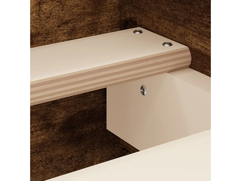 Cadre de lit tête de lit et pied de lit chêne fumé 160x200