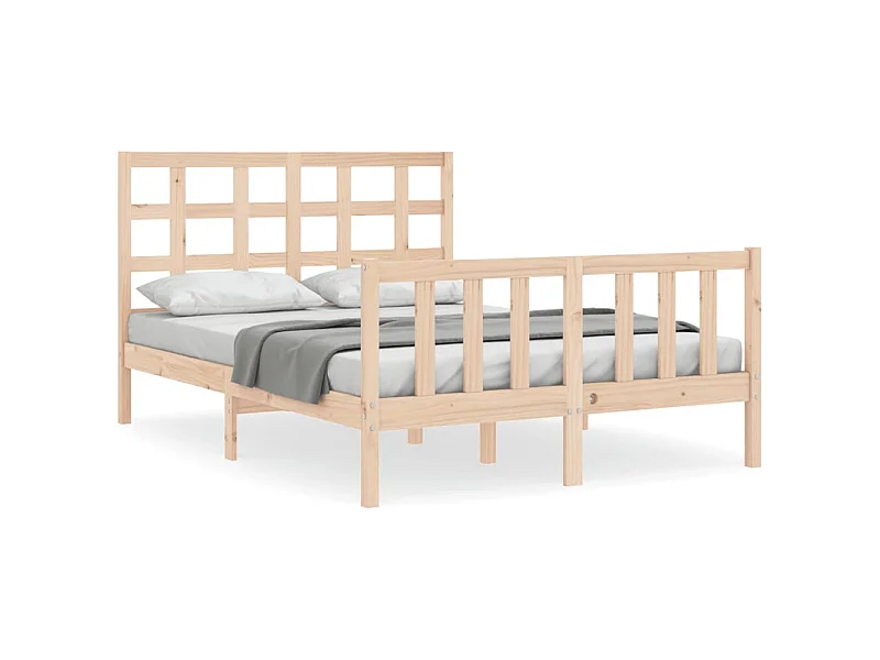 Cadre de lit avec tête de lit 120x200 bois massif