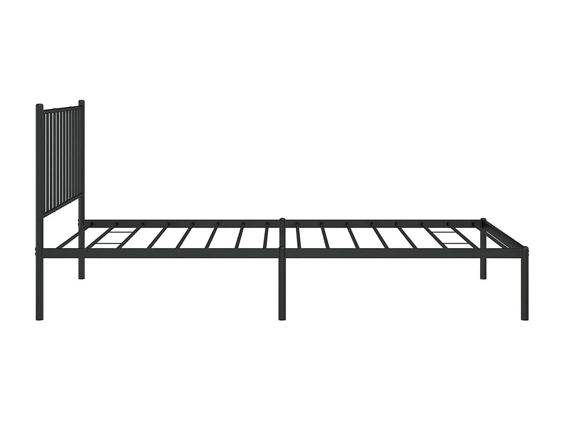 Cadre de lit métal avec tête de lit noir 100x200