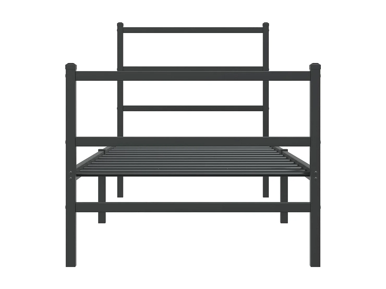 Cadre de lit métal avec tête de lit-pied de lit noir 80x200