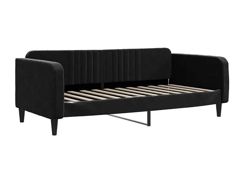 Lit de repos noir 90x200 velours