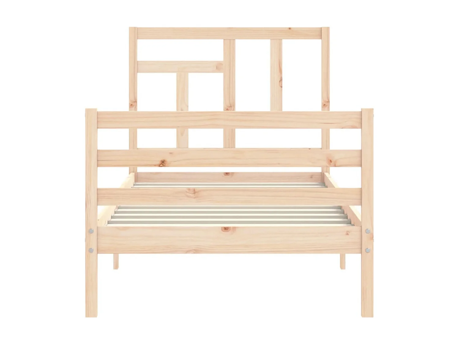 Cadre de lit avec tête de lit 90x200 bois massif