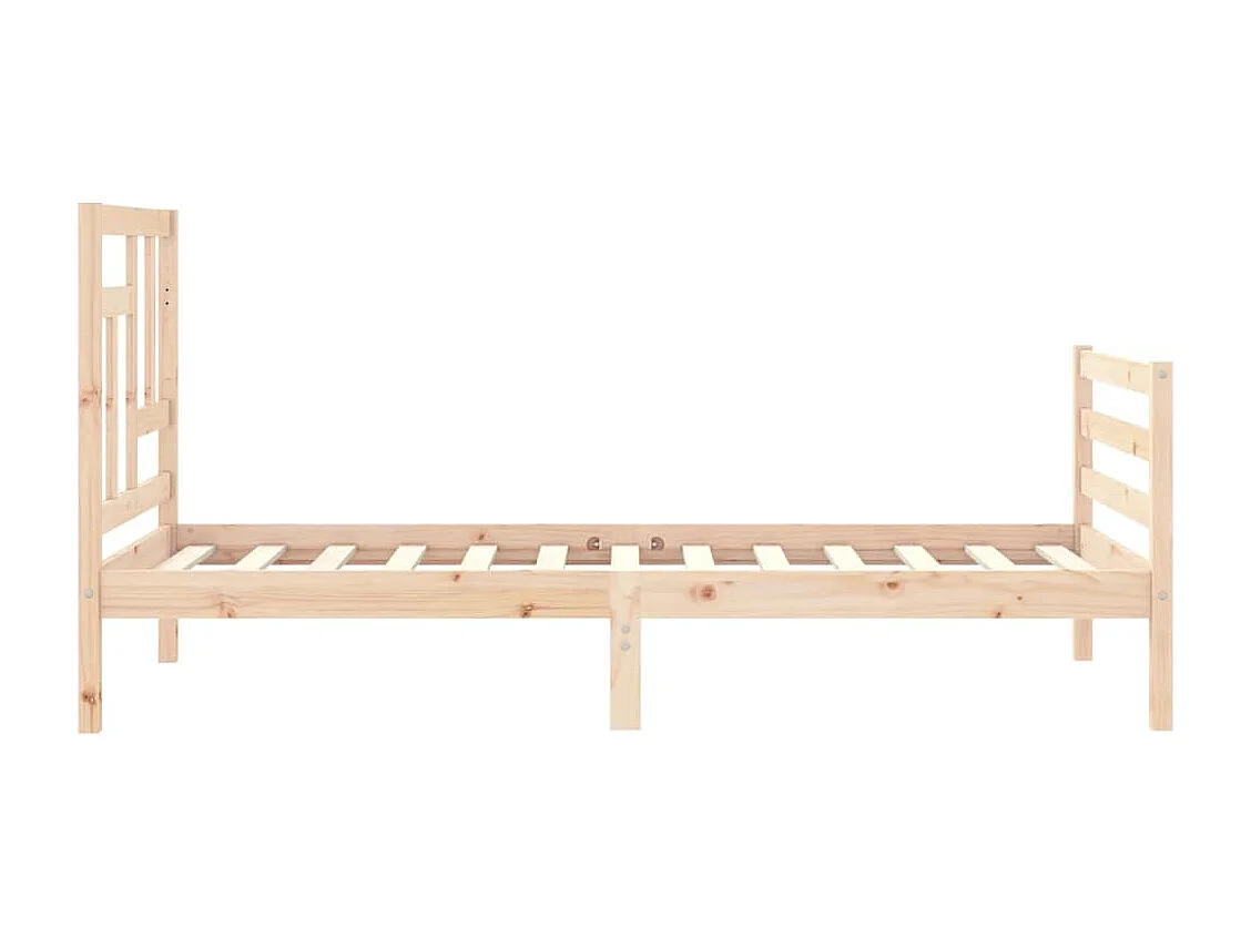 Cadre de lit avec tête de lit 90x200 bois massif