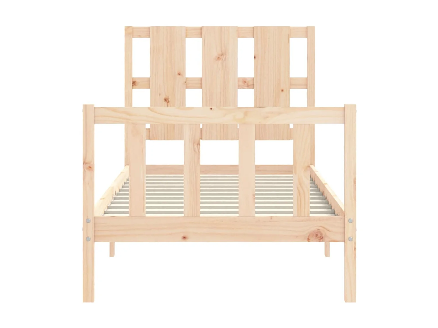 Cadre de lit avec tête de lit 90x200 bois massif