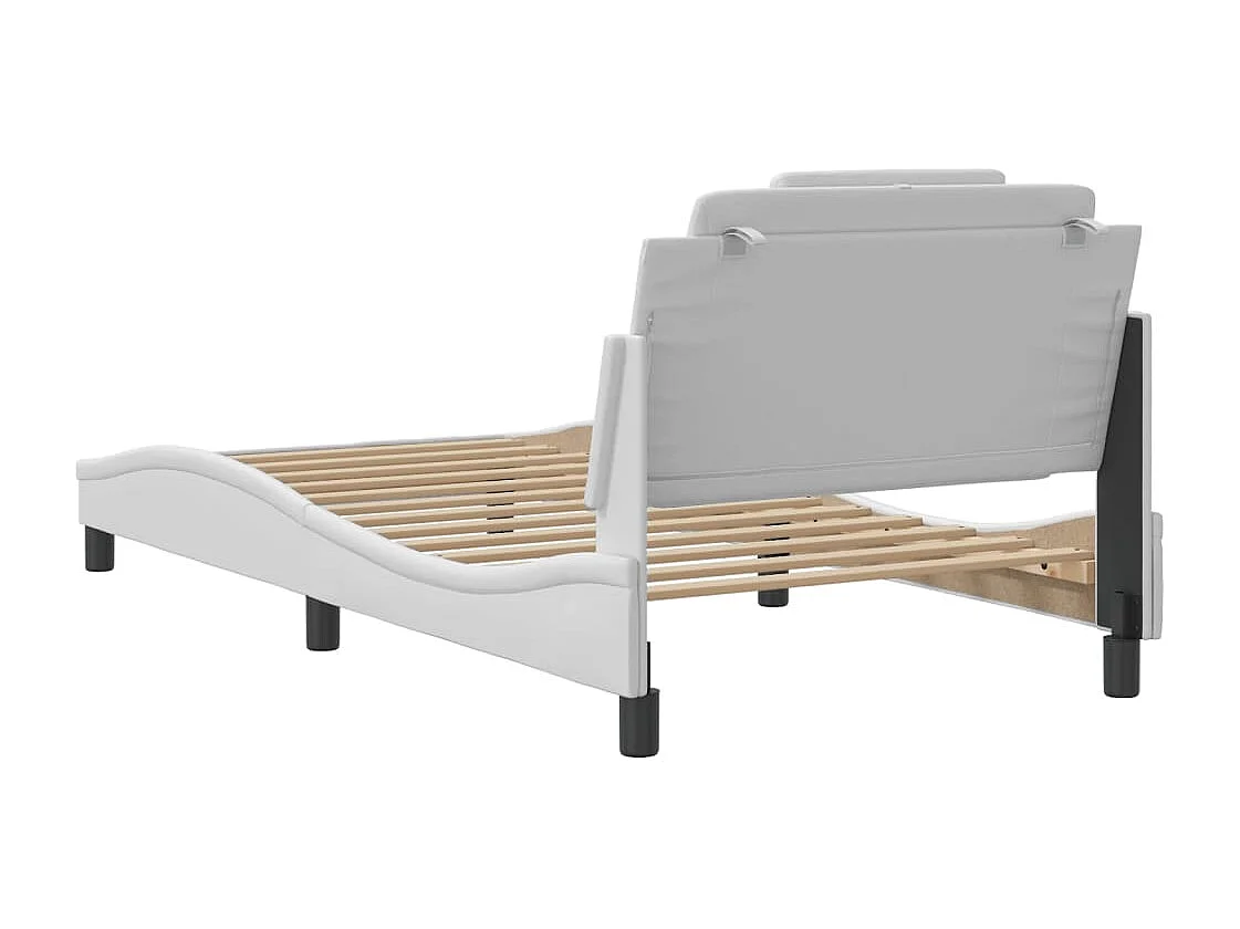 Cadre de lit avec lumières LED blanc 100x200 similicuir