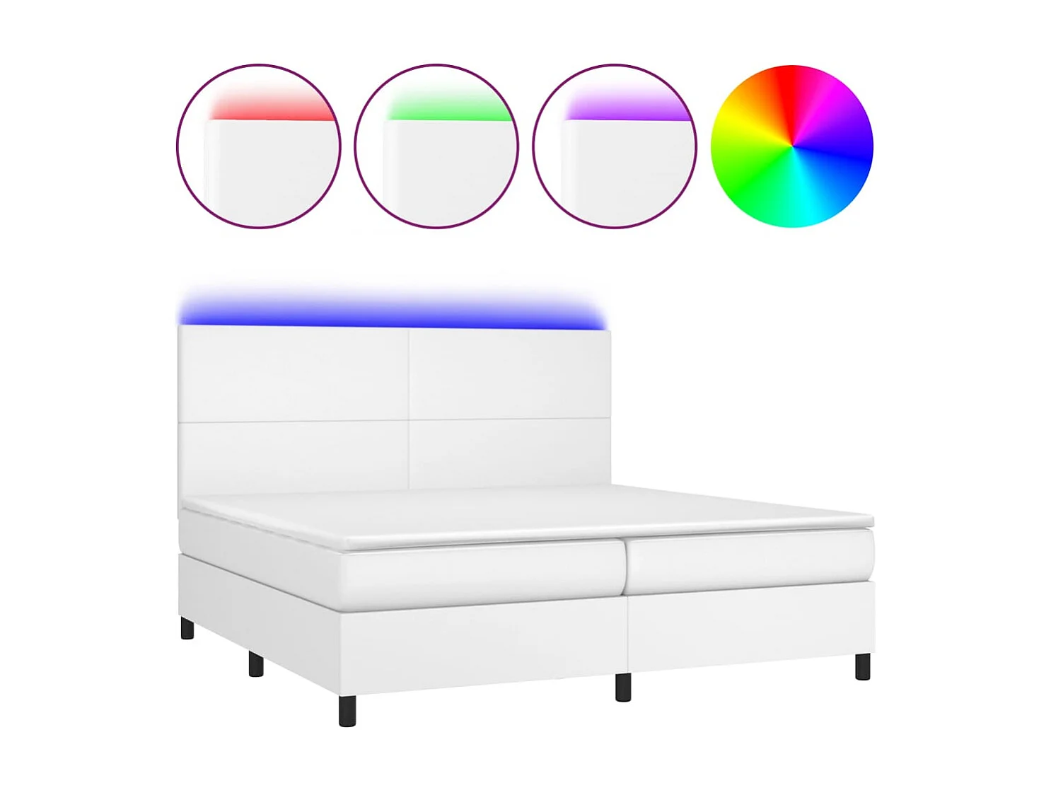 Sommier à lattes de lit avec matelas et LED Blanc 200x200