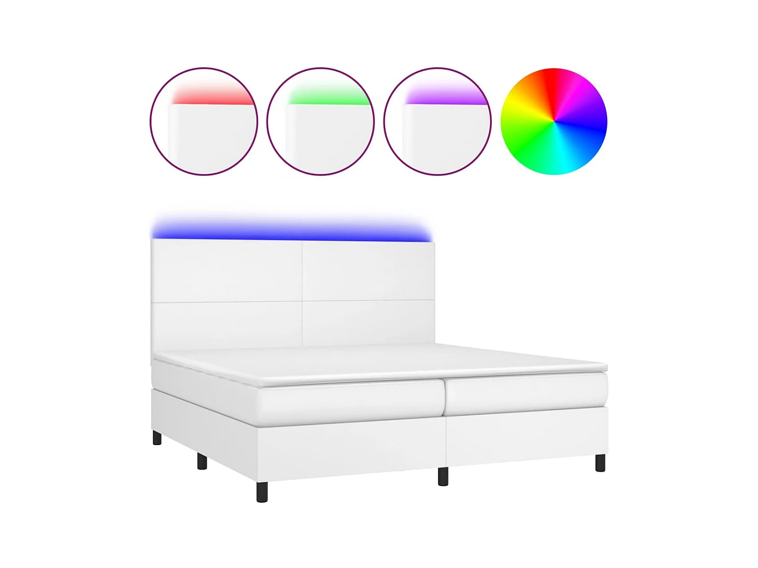 Sommier à lattes de lit avec matelas et LED Blanc 200x200