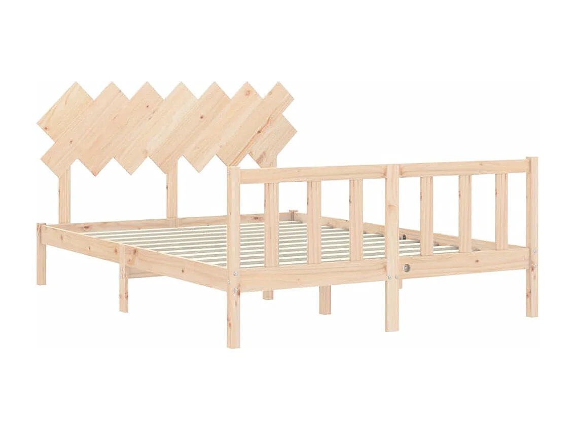 Cadre de lit avec tête de lit 140x200 bois massif