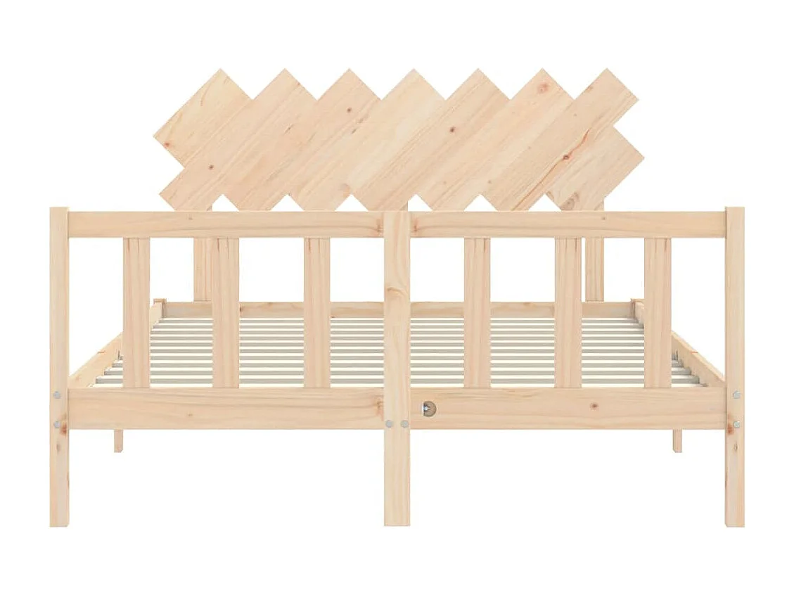 Cadre de lit avec tête de lit 140x200 bois massif