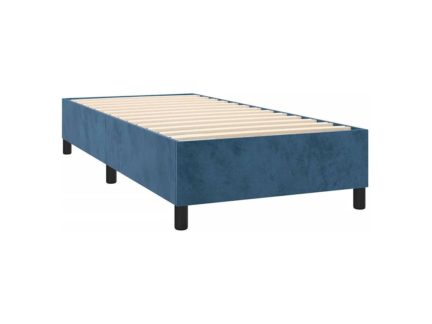 Lit à sommier tapissier et matelas et LED Bleu foncé 80x200 Velours