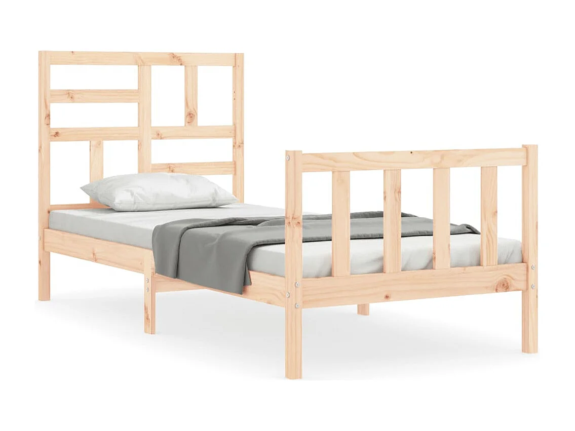 Cadre de lit avec tête de lit 90x200 bois massif