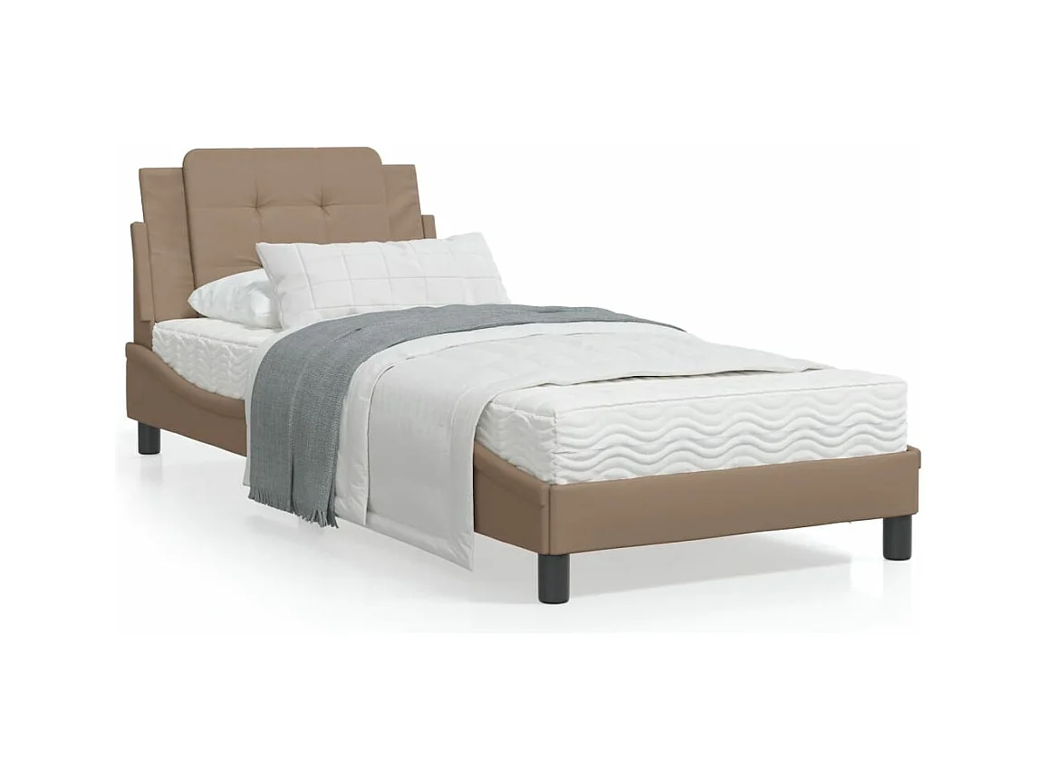 Lit avec matelas cappuccino 80x200 similicuir