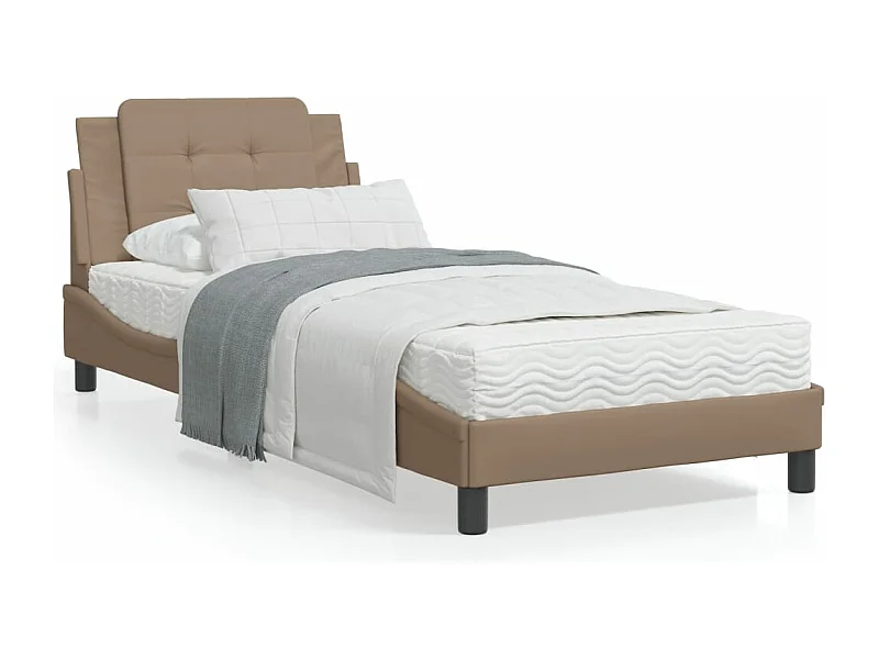 Lit avec matelas cappuccino 80x200 similicuir