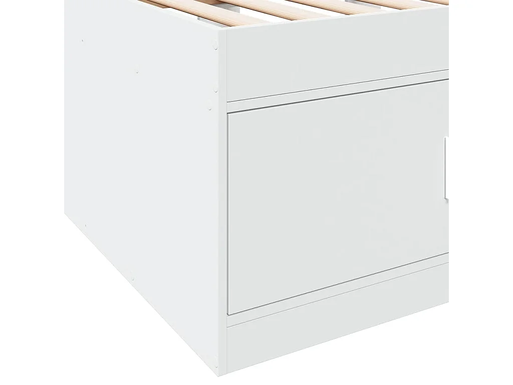 Lit de jour avec tiroirs blanc 90x190 bois d'ingénierie
