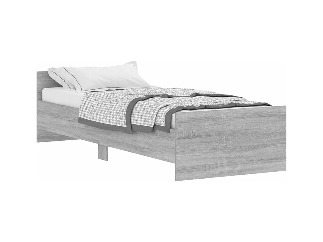 Bedframe bewerkt hout grijs sonoma eiken 75x190 cm
