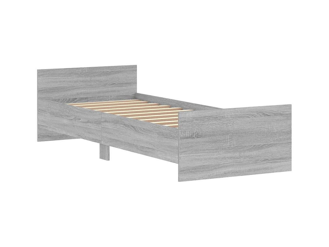 Cadre de lit sonoma gris 75x190 petit simple bois ingénierie