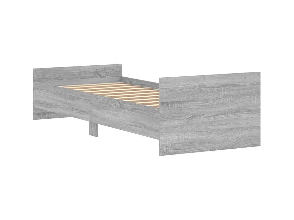 Cadre de lit sonoma gris 75x190 petit simple bois ingénierie