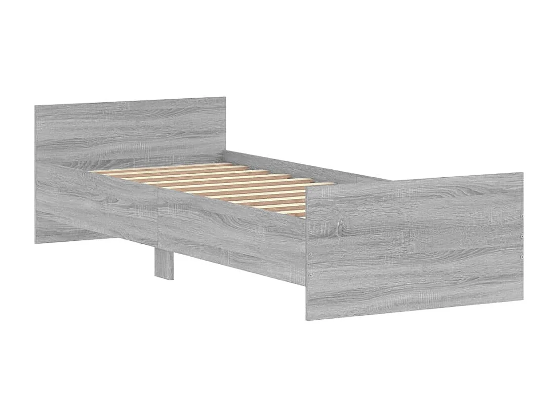 Bedframe bewerkt hout grijs sonoma eiken 75x190 cm