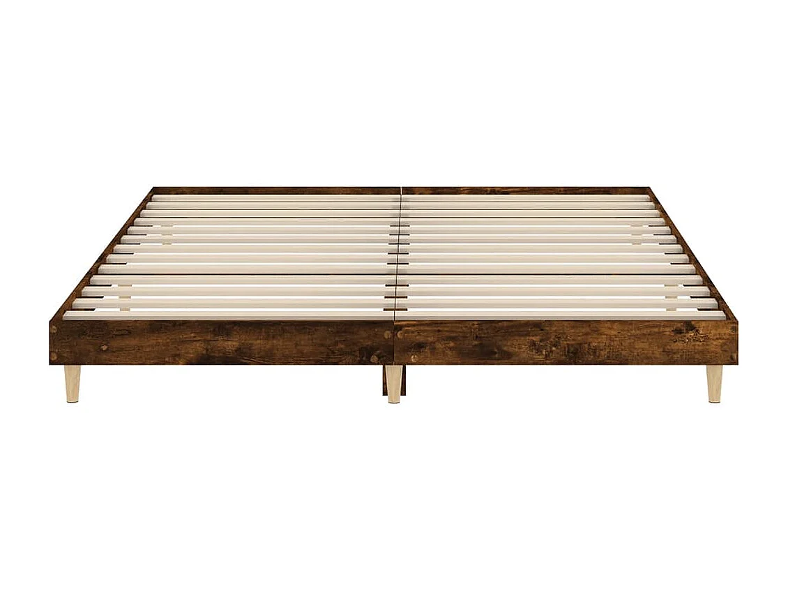 Cadre de lit chêne fumé 120x200 bois d'ingénierie