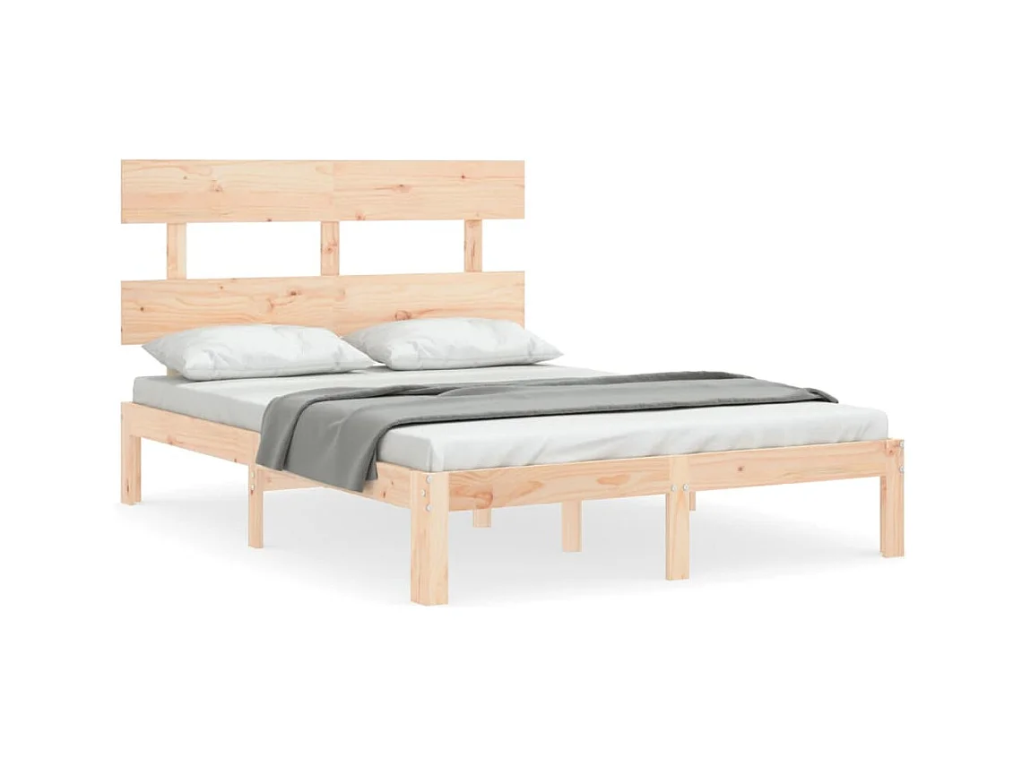 Cadre de lit avec tête de lit 140x190 bois massif