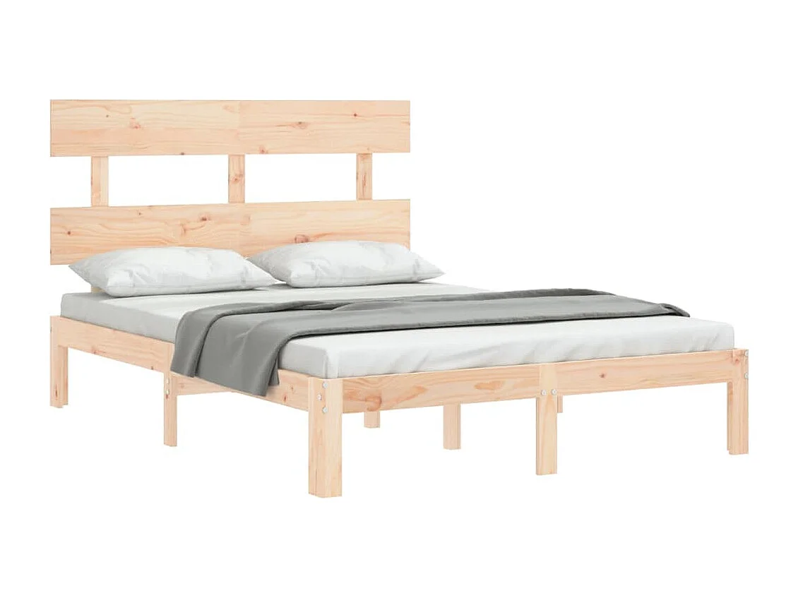 Cadre de lit avec tête de lit 140x190 bois massif